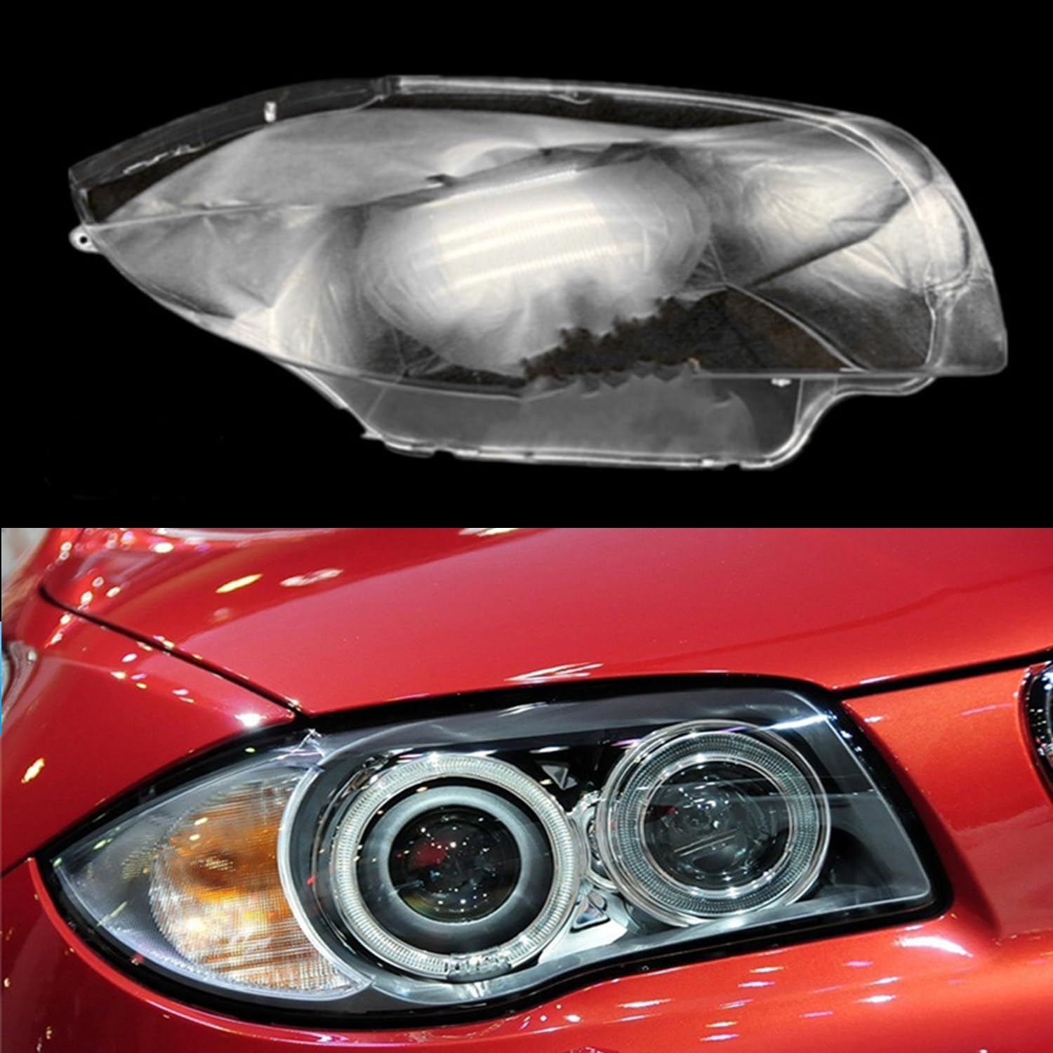 Transparent Automotive Headlight Covers Shell,Car Headlight Lens Cover Shell,Auto Headlamp Shell,for 1 Series E87 2007-2011,Right