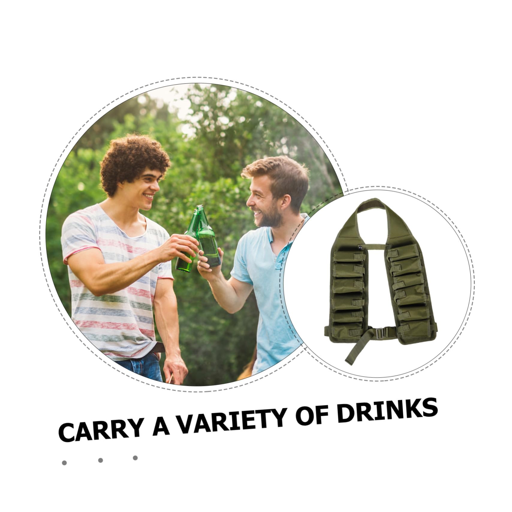 Cinturón Portabotellas Ajustable de Lona Resistente para Camping y Actividades al Aire con Hebilla Cómoda y Diseño Manos Libres para Hombre