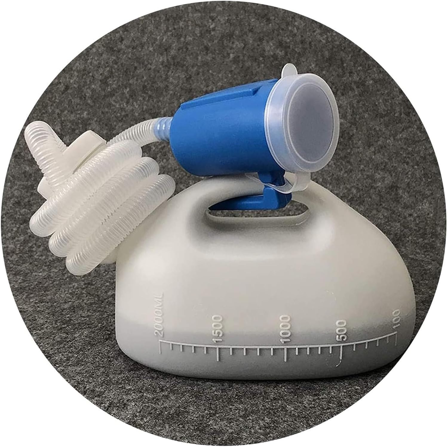 Urinal Bottles for Men,Male 2000ml Bed Urine Bottle with 1.6m Tube Blue