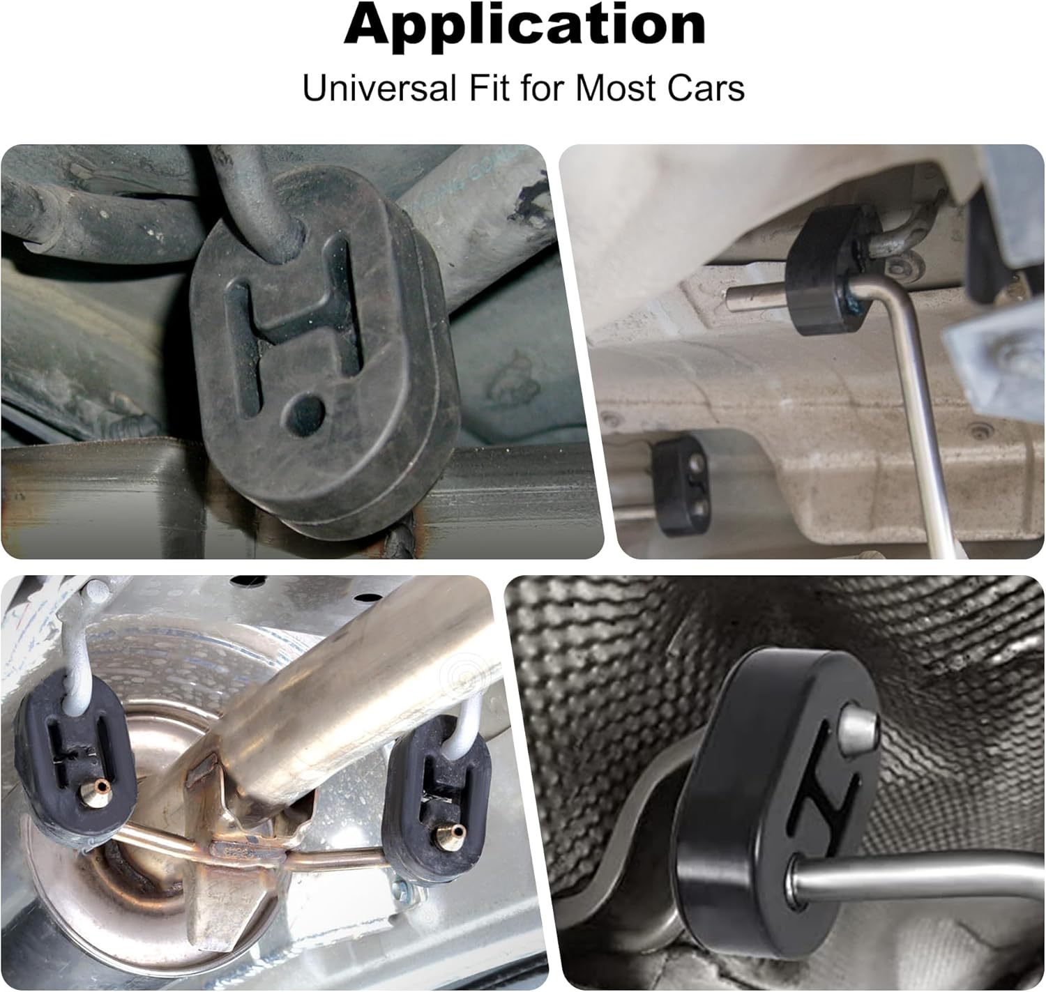EVIL ENERGY Exhaust Hanger Rubber Insulator Bushing Mount 2 Holes and 2 Inch Narrow Band Muffler Clamp 4PCS