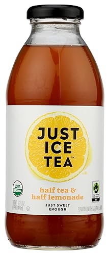 Eat The Change Just Ice Tea Organic Half Tea & Half Lemonade Tea, Kosher, 16 onzas líquidas (paquete de 12)