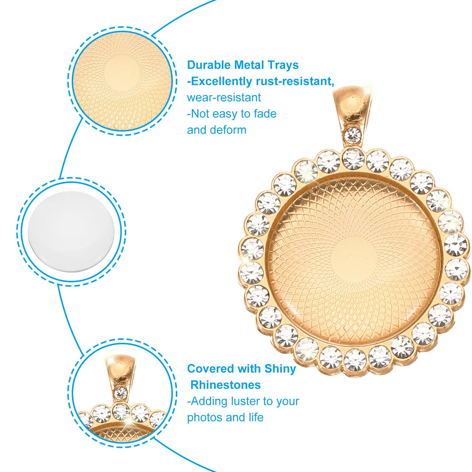 PATIKIL 1" Blank Picture Pendants - Image 3