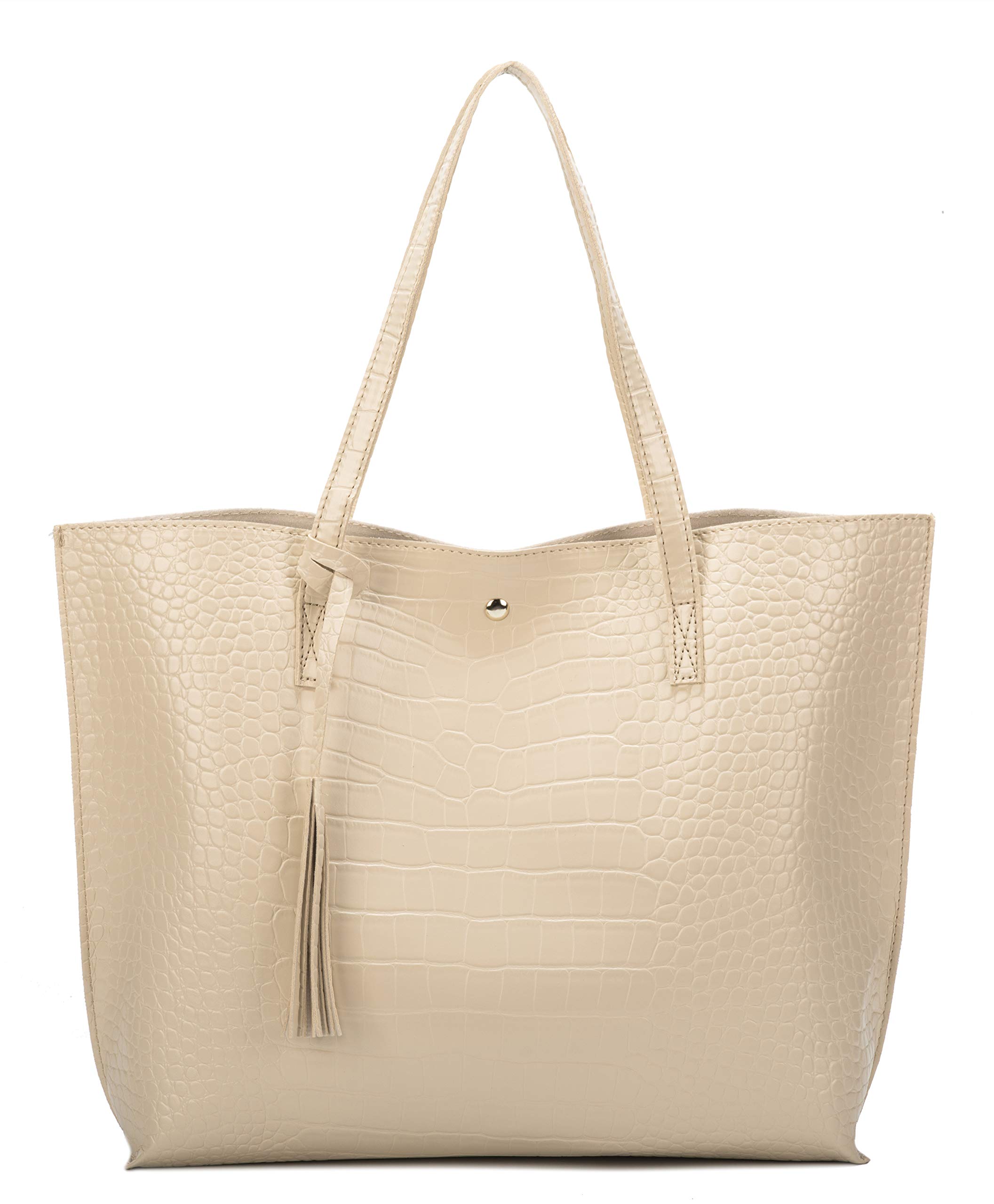 Nodykka Women's Tote Bags Top Handle Satchel Handbags PU Faux Leather Tassel Shoulder Purse