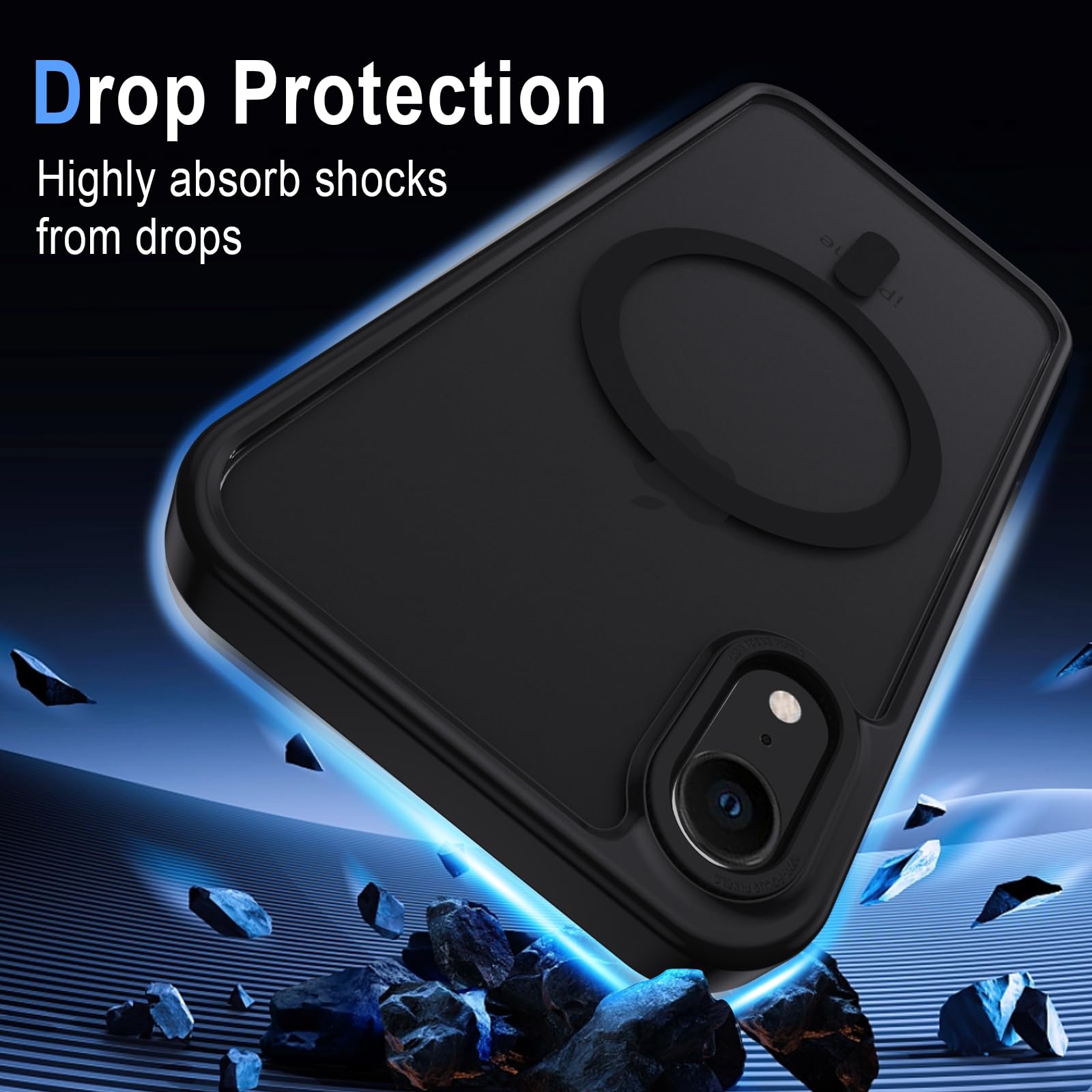 XTCASE Cover Magnetica per iPhone XR [Compatibile con MagSafe], Custodia Traslucida Opaca Posteriore Resistente ai graffi TPU Bumper Antiurto Sottile Protettiva Case, Nero