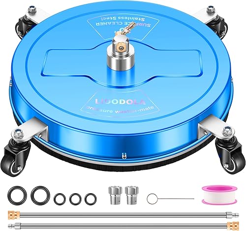 Miniatura 1 de PWS20BW - Limpiador de superficies de 20 pulgadas con 4 ruedas, limpiador de superficies de acero inoxidable azul recubierto para accesorio de