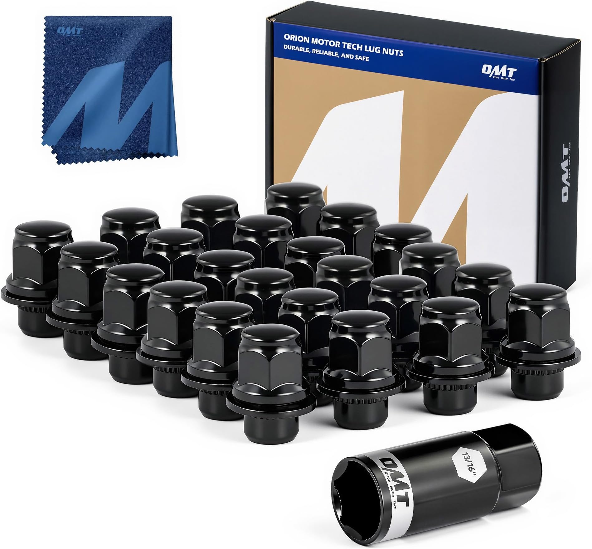 Orion Motor Tech M12x1.5 Lug Nuts, 12x1.5mm Mag Wheel Lug Nuts Compatible with Toyota Camry RAV4 Highlander Corolla Tacoma 4Runner Prius Sienna, Set of 24