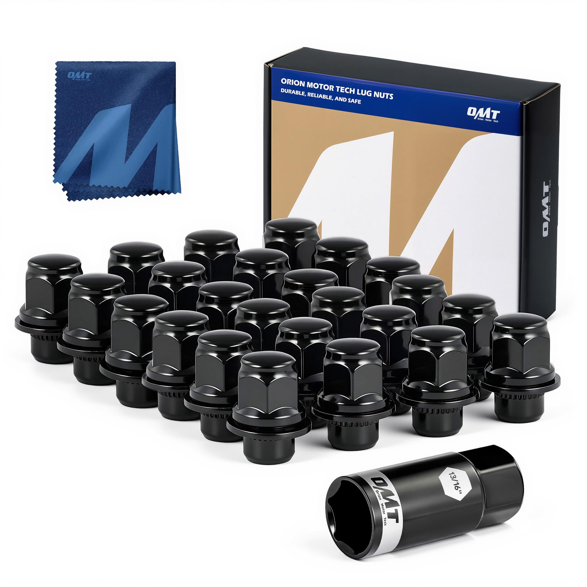 Orion Motor Tech M12x1.5 Lug Nuts, 12x1.5mm Mag Wheel Lug Nuts Compatible with Toyota Camry RAV4 Highlander Corolla Tacoma 4Runner Prius Sienna, Set of 24