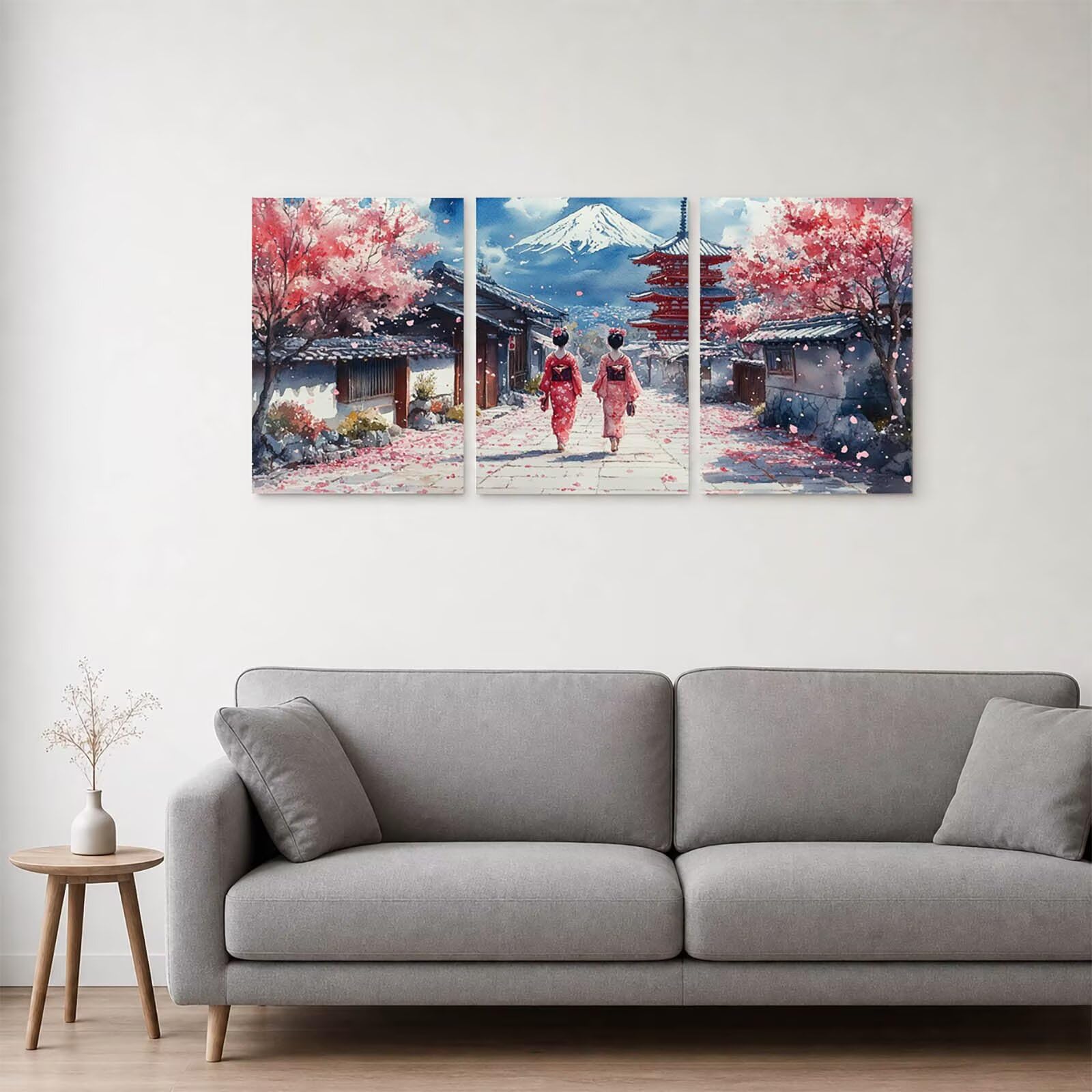 3Pck Geisha Diament Painting Kompletny zestaw, Mount Fuji Diamentowe malowanie dla dorosłych 40x60cmx3 Malowanie według numerów Diamentowe malowanie do obrazów Nowoczesny salon Dekoracja Prezent HXZH