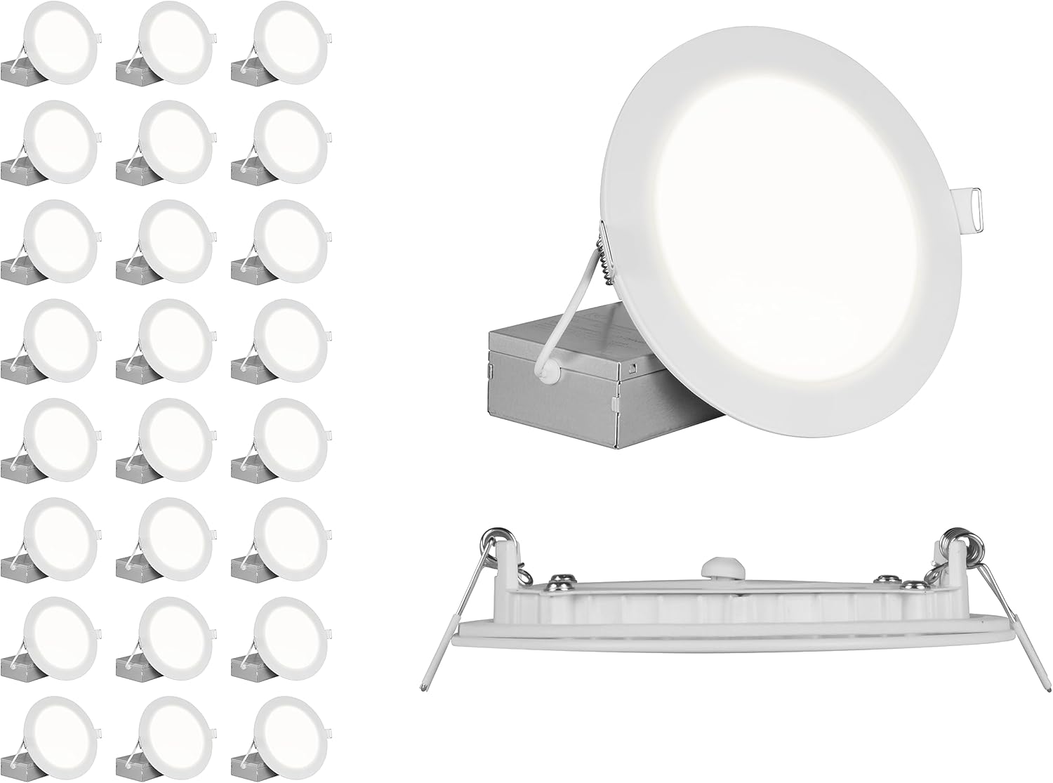 NICOR Lighting REL Series 6-inch Round White Canless LED Downlight in 3000K (16 Pack) (REL611203KRDWH-16PK)