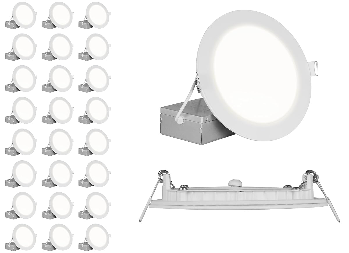 NICOR Lighting REL Series 6-inch Round White Canless LED Downlight in 5000K (16
