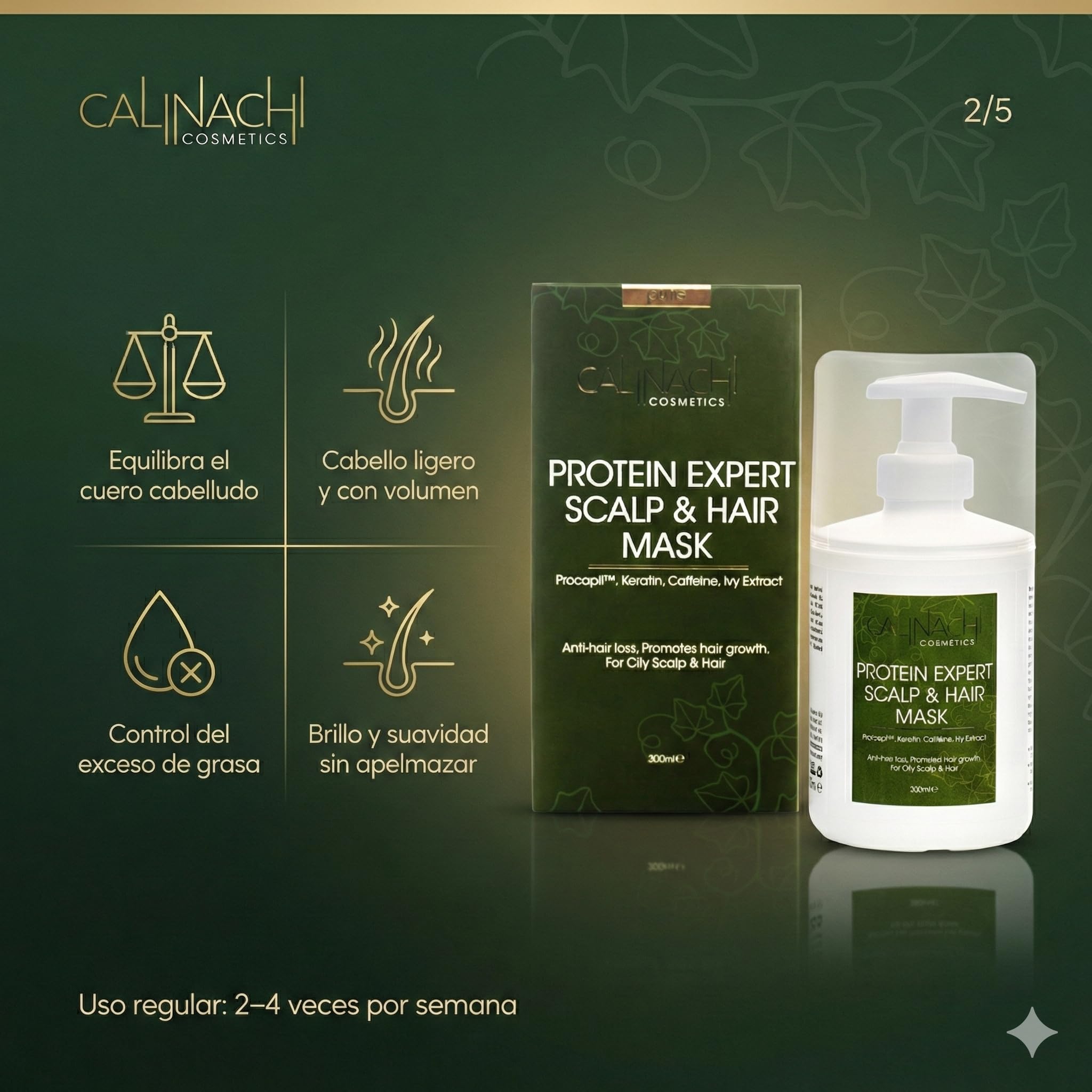 CALINACHI Mascarilla Capilar Proteica Procapil Árbol de Té 300 ml