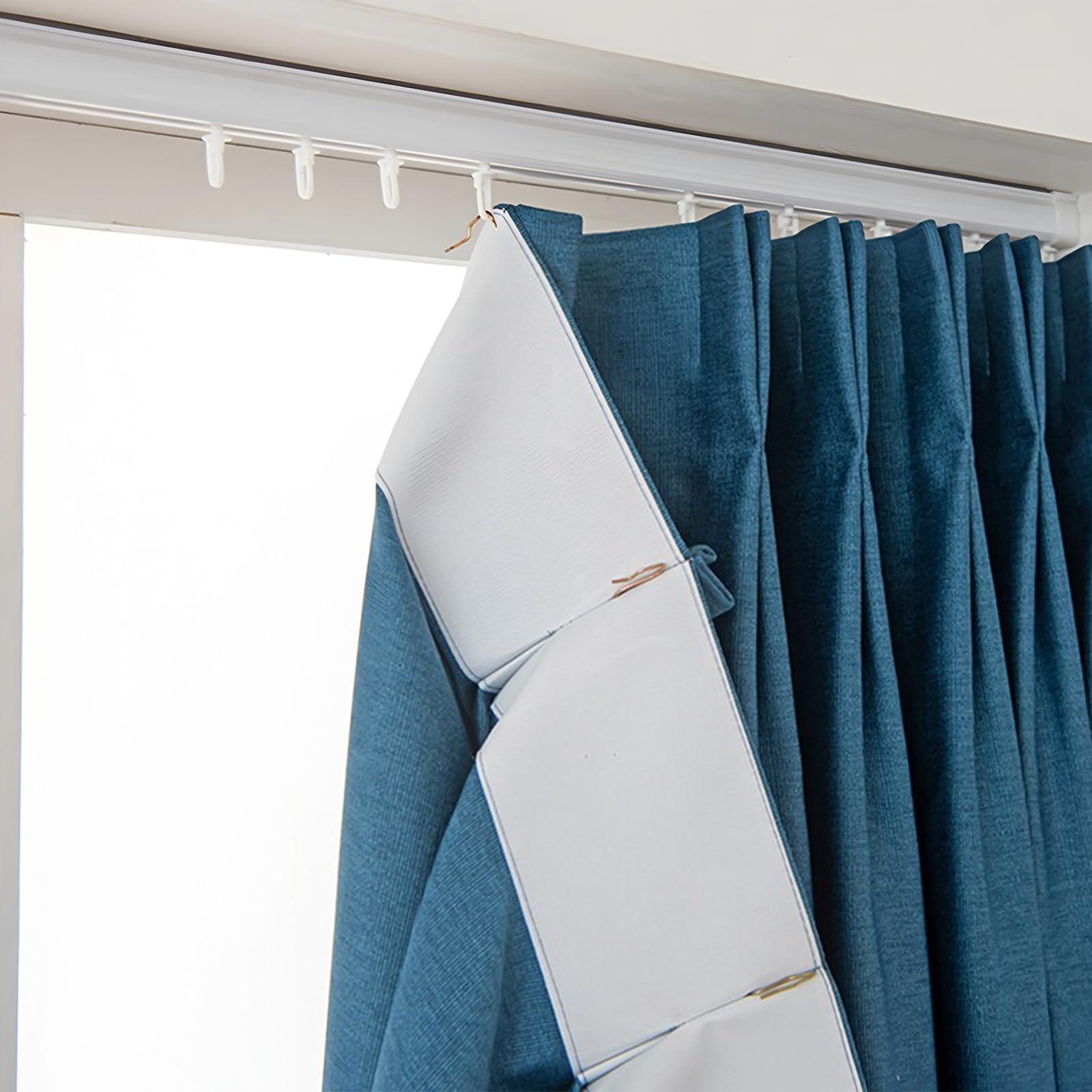 Svalor Lot De 120 Crochets De Rideaux Pour Rail, Crochets De Rideau, Rouleaux De Rideau, Patins En Métal Pour Rideau De Fenêtre, Rideau De Porte, Rideau De Douche