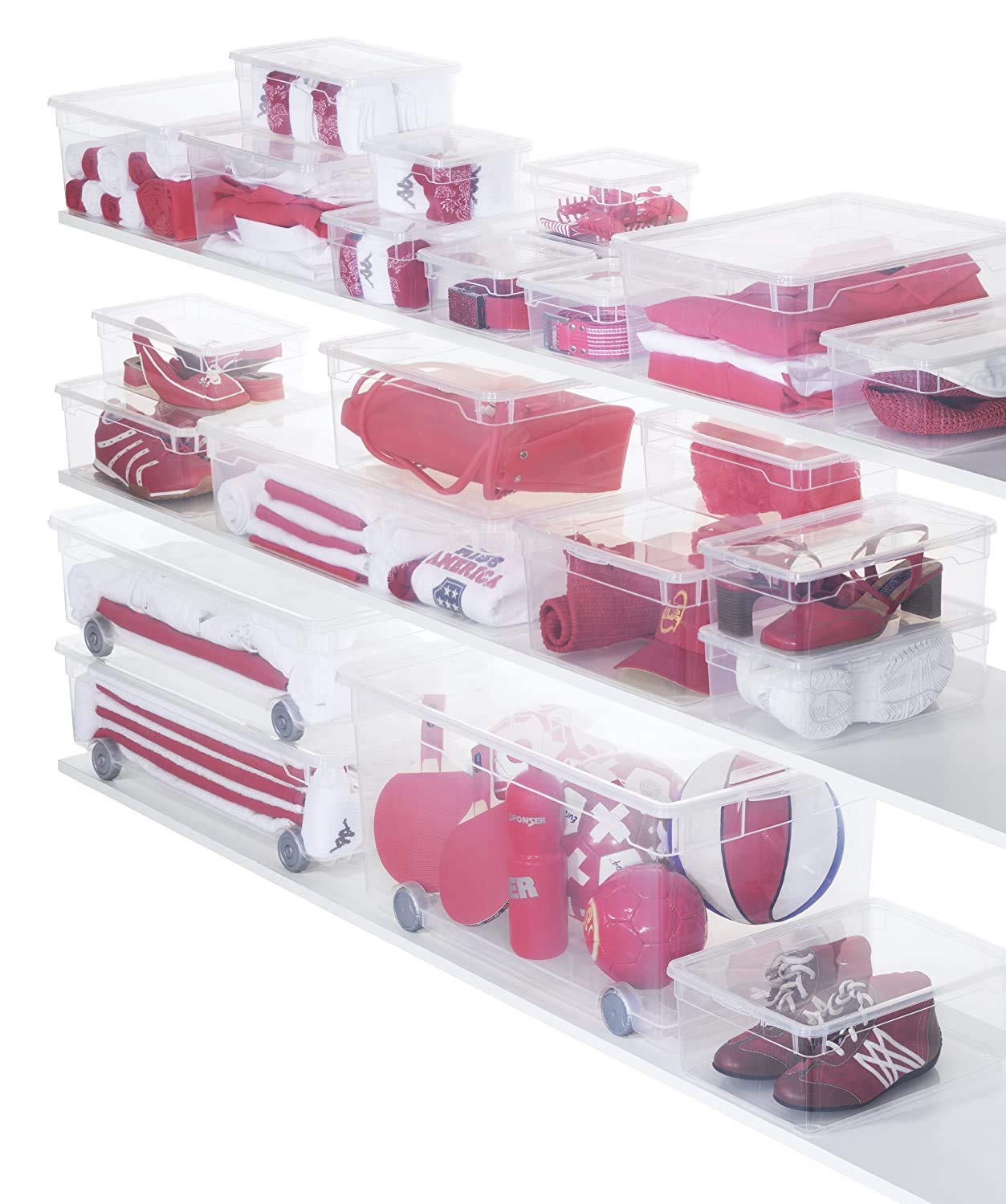 Rotho, przezroczyste, pudełko do przechowywania 63 l z pokrywką, tworzywo sztuczne (PP) bez BPA, przezroczyste, 63 l (71,5 x 40,0 x 33,5 cm)