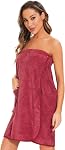 ROSYLINE Womens Shower Wrap Robe Bath Body Towel Wrap Spa Soft bathrobe with Adjustable Snap Closure