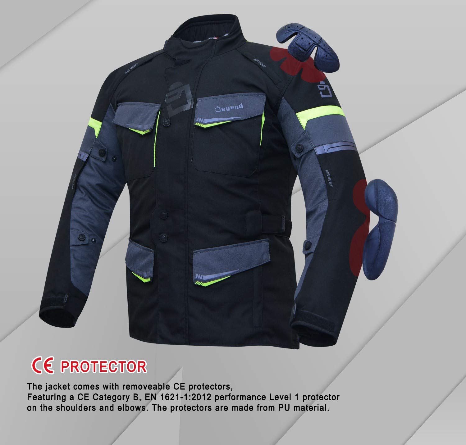 Travel Man | Giacca da Moto da Uomo con Protezioni per Palle e Gomiti, Impermeabile, Tile Trail + Fodera Invernale Removibile - Approvata