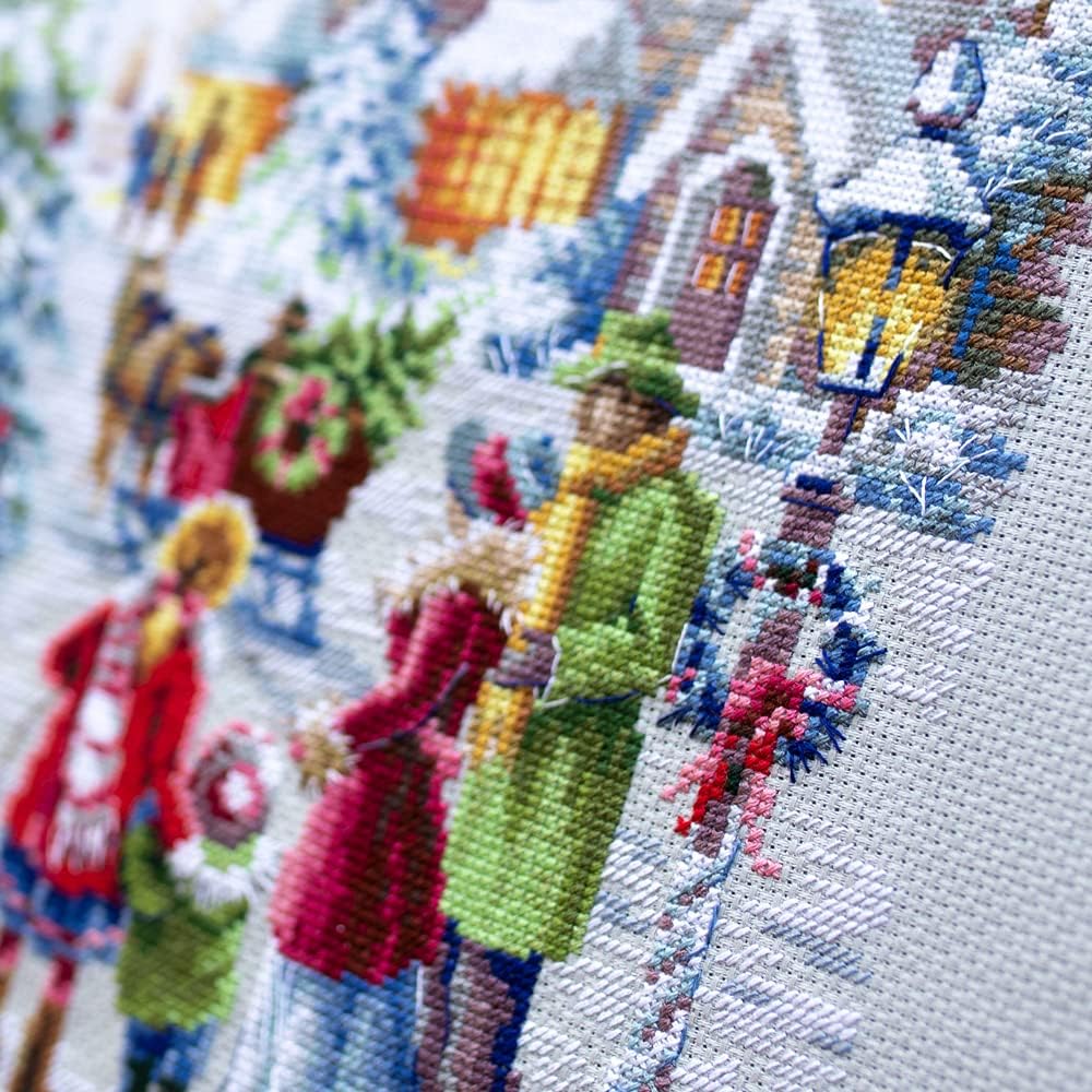 Magic needle Zweigart Edition Cross Stitch Set, Short Before Christmas, Number Pattern, 46 x 31 cm