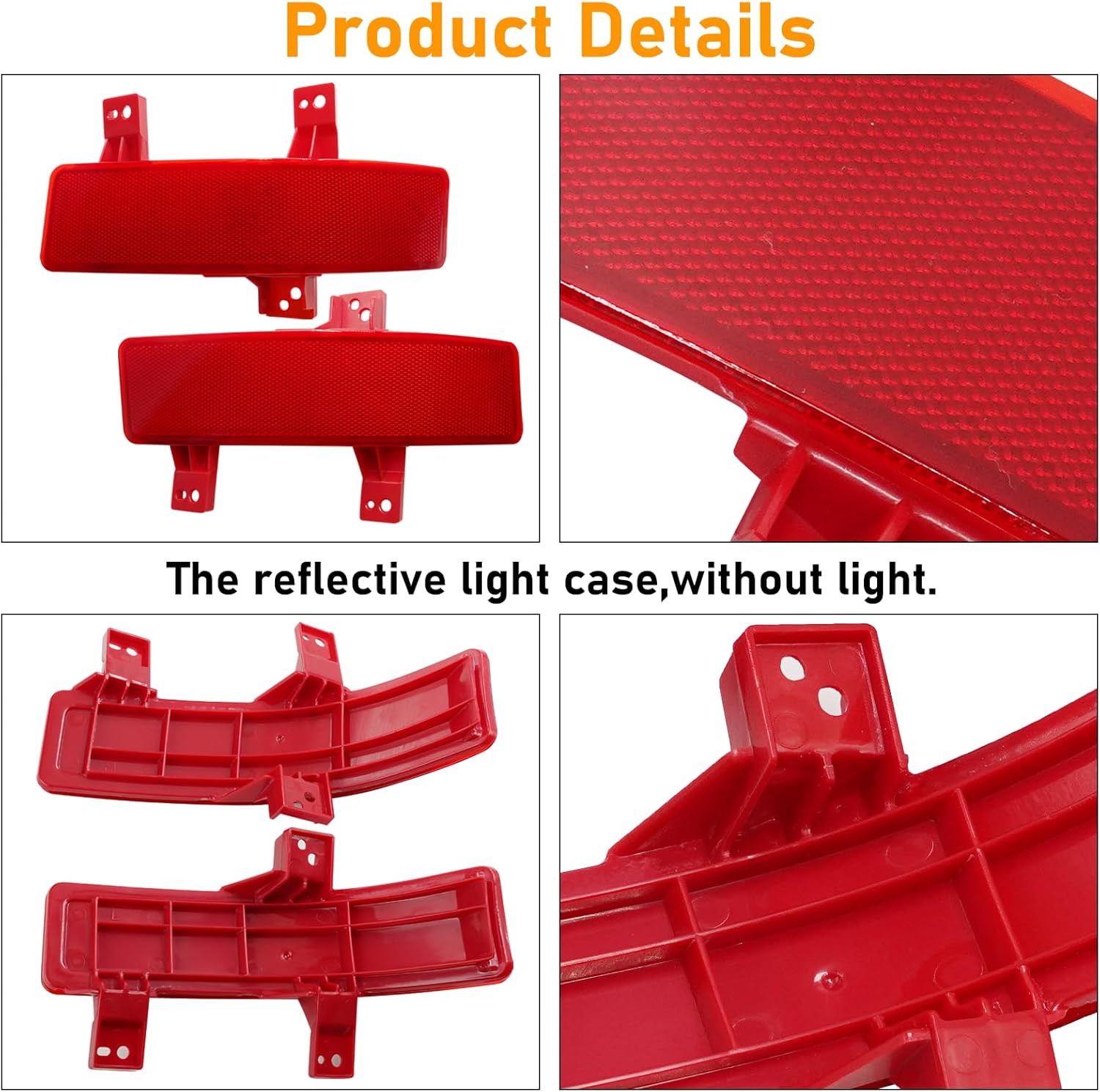 Compatible with Honda CRV Rear OS Bumper Reflector 2020-2022,Left Driver & Right Passenger Side Red Marker Trim Replacement for 34500-TLA-A11,34550-TLA-A11,CRV Back Reflector Light W/O Bulb,2PC
