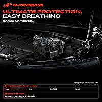 Vista 2 de A-Premium Caja de filtro de aire de motor compatible con Nissan Versa 2007 2008 2009 2010 2011 2012, L4 1.8L, repuesto # 16500EL00B, 16500EL00C