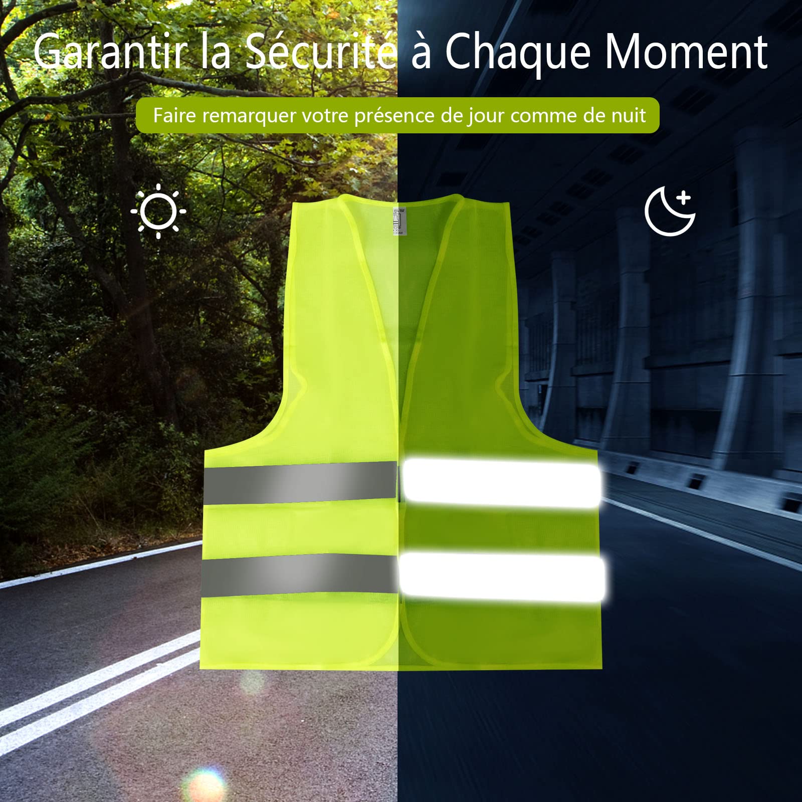 GYMAX Lot de 12 Cônes de Signalisation en PVC 43 CM, Cônes de Sécurité Routière avec Bande Réfléchissante, Gilet de Sécurité et Base Lestée, Cônes de Chantier pour Gestion du Trafic, Stationnement