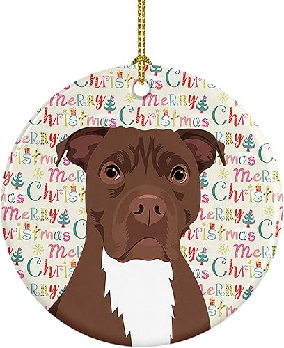 Miniatura 216 de Caroline's Treasures Adorno navideño de husky siberiano en blanco y negro #2 de cerámica para árbol de Navidad, decoración colgante para el hogar,