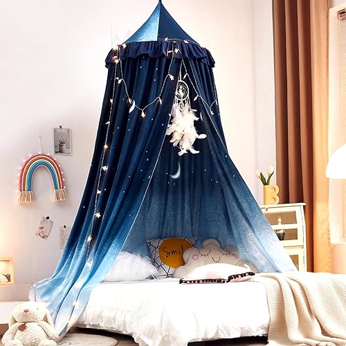Kertnic Toldo decorativo para cama de niños, toldo suave y liso para decoración de habitación de niñas, castillo de princesa, ropa de cama de