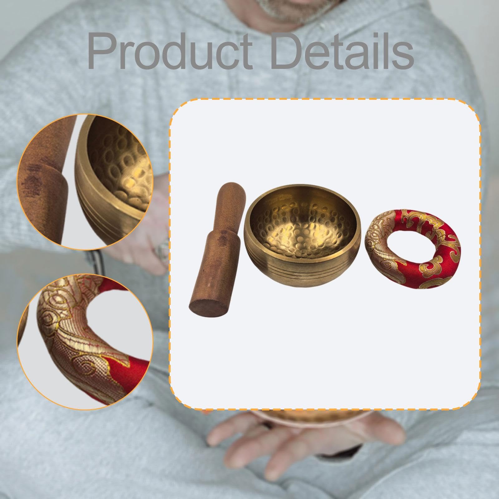 Set di Campane Tibetane per Decorazione, Ornamento Multifunzionale, Strumento Autoregolante, Diametro 8 Cm