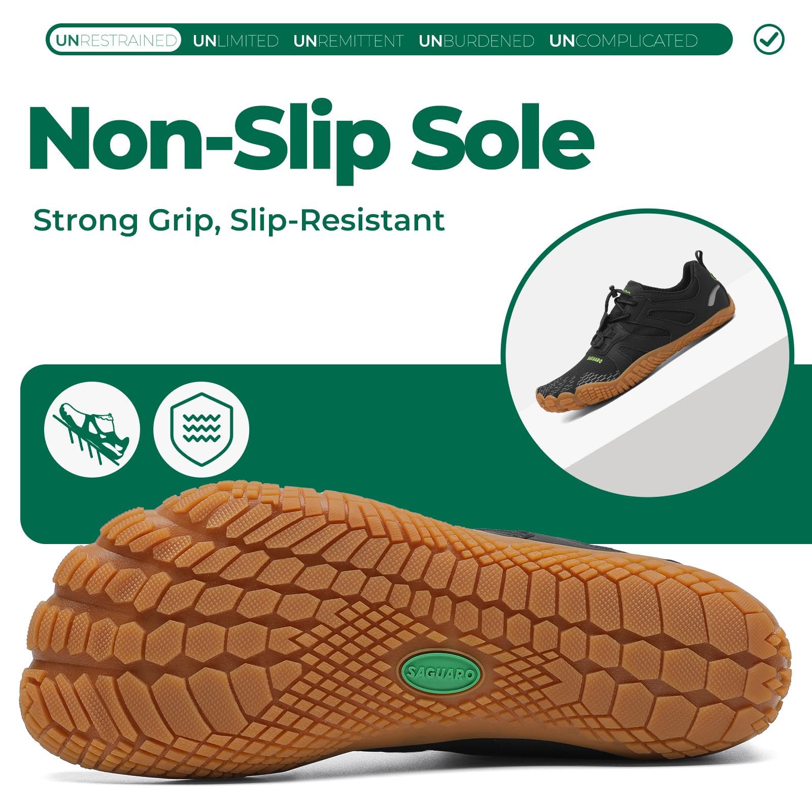 SAGUARO Scarpe da Trail Running Barefoot Uomo Donna Scarpe a Piedi Nudi Minimaliste per Palestra Trekking,GR.36-48