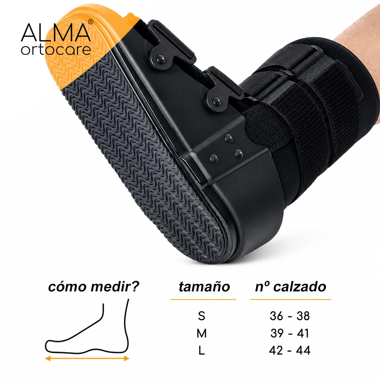 Bota Walker Corta Ortopédica, Inmovilizadora de Tobillo y Pie para Fracturas y Esguinces, Correas Ajustables