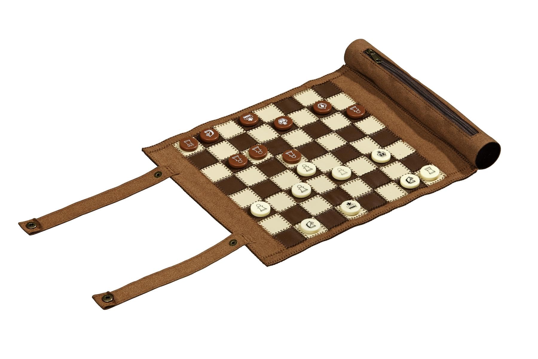 Philos Roll-Up Travel Games Combo - Backgammon, Chess and Draughts