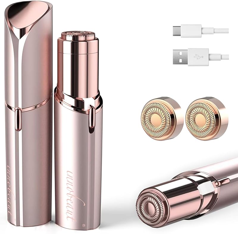Depilador facial innobeaut recarregável, Rose Gold, com 2 cabeças de reposição