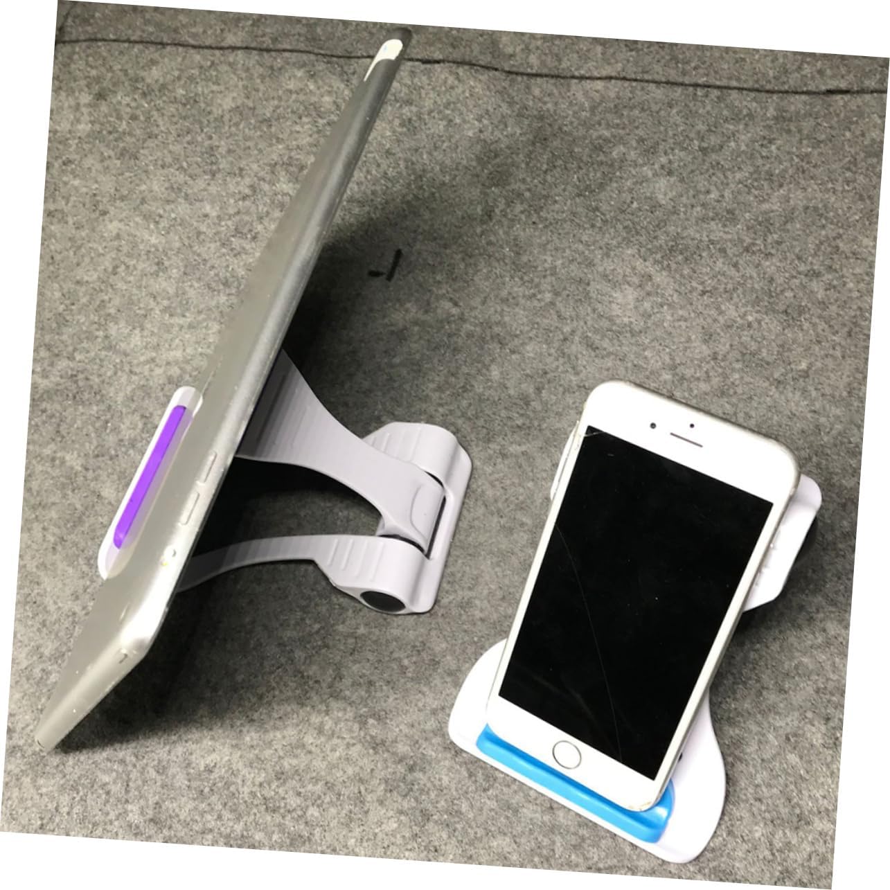 Angoily 3pcs Foldable Phone Stand Multi Angle Adjustable Tablet Holder Portable Desktop Mount for Smartphones Tablets with Slip Pads Random Color Random Color