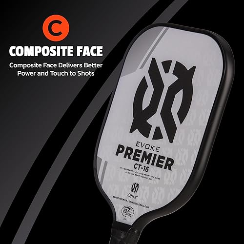 Miniatura 4 de Onix Evoke Premier Professional Tournament Pickleball Paddle Composite Face Impact Paddle Shape