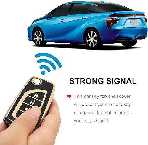 Miniatura 3 de Funda para llavero Toyota con llavero de TPU suave para llave de automóvil, compatible con Toyota Fortuner Tundra Camry RAV4 Highlander Corolla