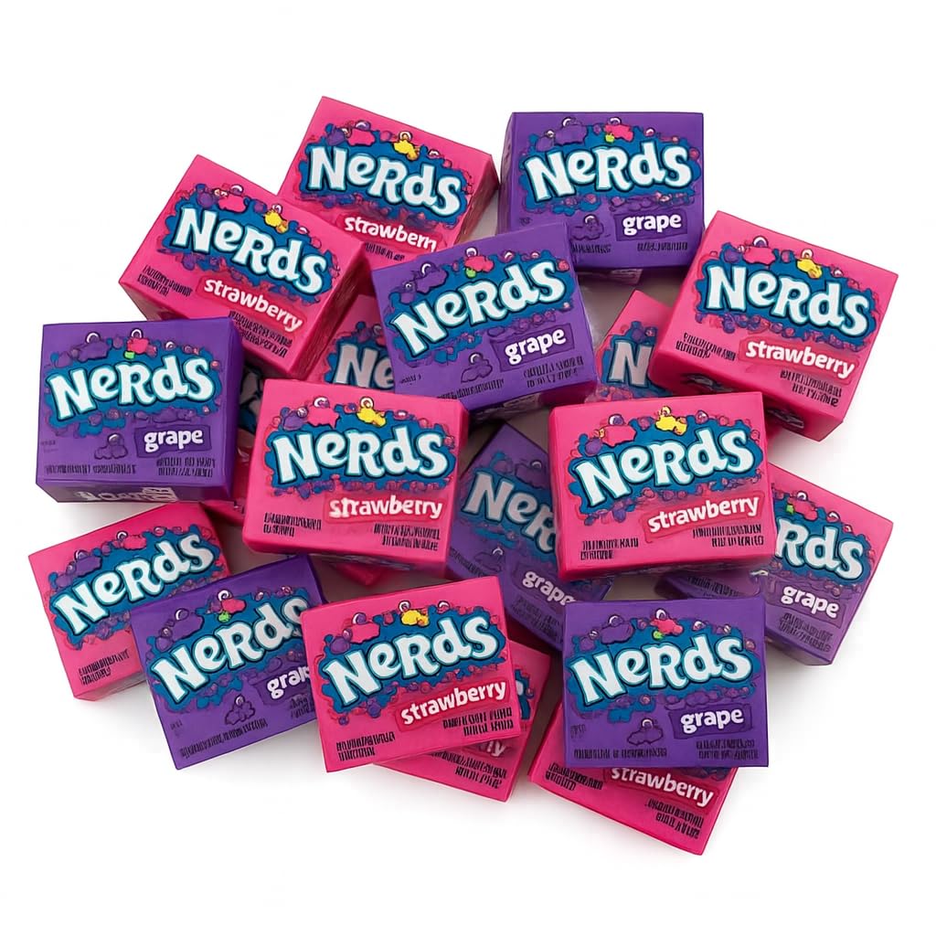Wonka Nerds Gummy Clusters - Grape & Strawberry - 1 lbs Individually Mini Candy Boxes - Valentines & Easter Treat Pack - Classic & Delicious Gummy Candy for Movie Nights, Birthdays, Pantry