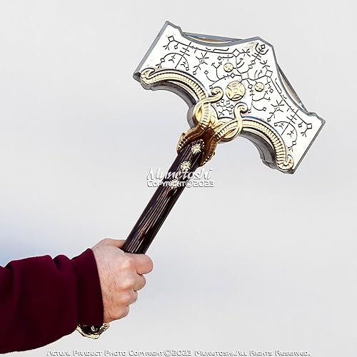 Vista 6 de Munetoshi 19 "espuma GoW Mjolnir Thor Hammer Aesir nórdico dios videojuego fantasía Cosplay Prop