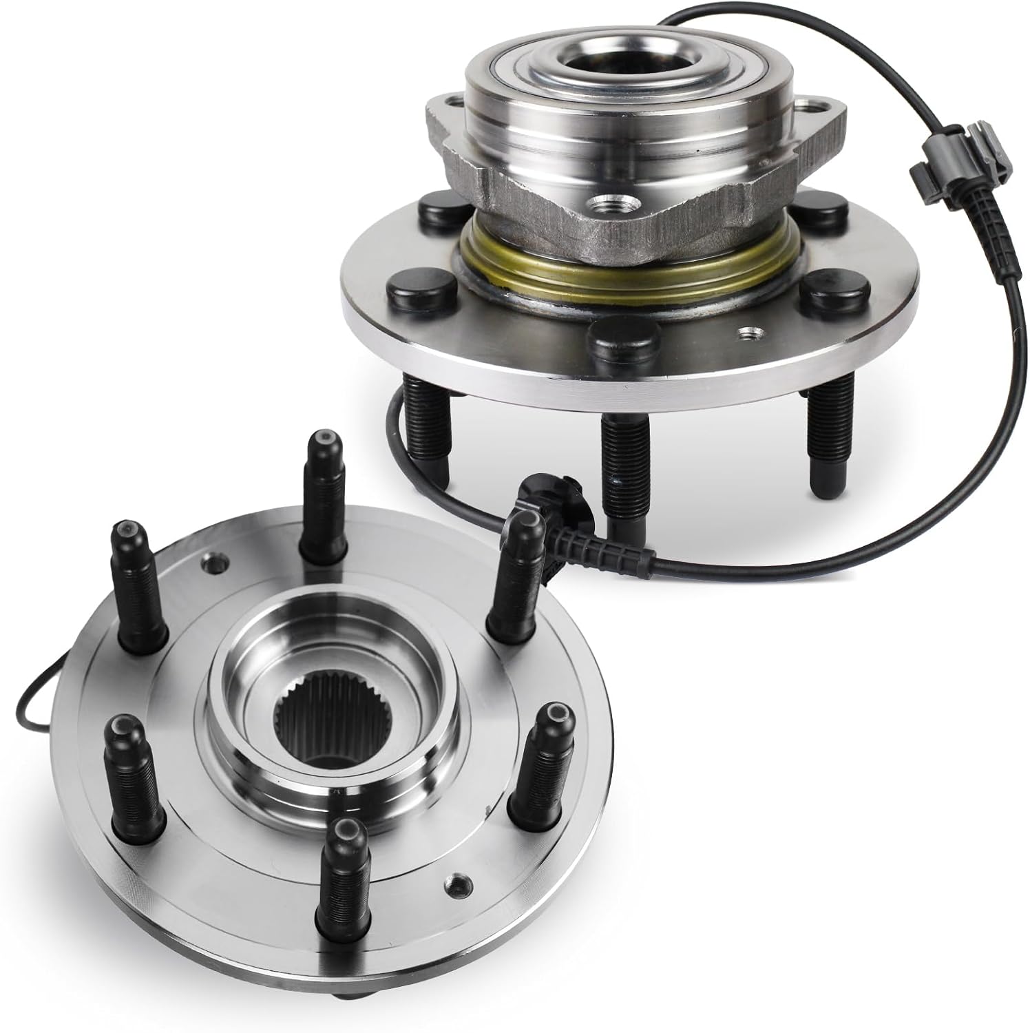 Autoround 515096 Pair Front Wheel Hub and Bearing Assembly Fit for 4x4 4WD Chevy Tahoe Silverado/Suburban 1500 Avalanche, GMC Yukon XL Sierra 1500, Cadillac Escalade ESV EXT (2007-2014)