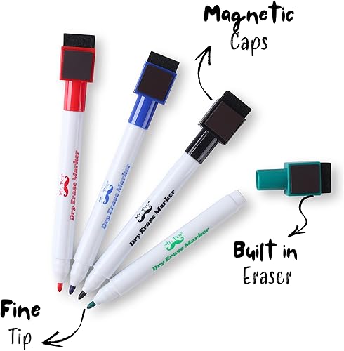 Miniatura 4 de Mr. Pen - Pizarra magnética de borrado en seco, 12 x 8 pulgadas, hoja magnética de borrado en seco con 4 marcadores de borrado en seco, pizarra