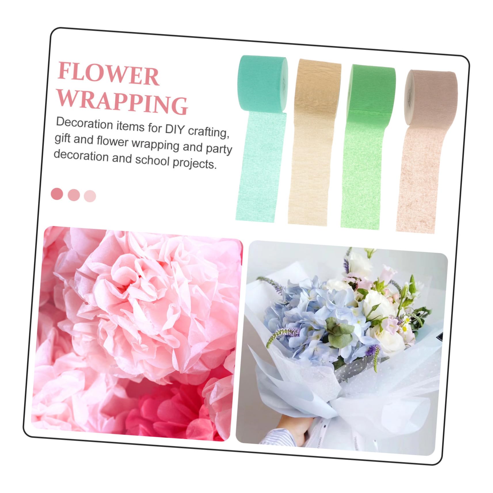 SEWACC 40rouleaux Papier Crépon Décorations De Fête Anniversaire Mariage Accessoires Pour Événements Et Décorations Thématiques