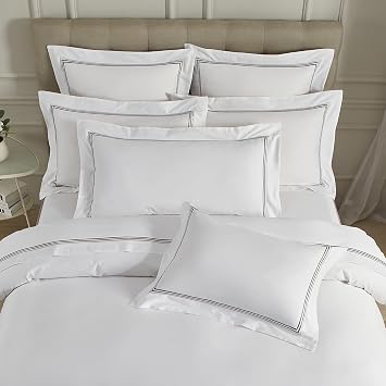 White Pillow Cases 2 Pack King Size, 100% Cotton Pillowcases, 50x90