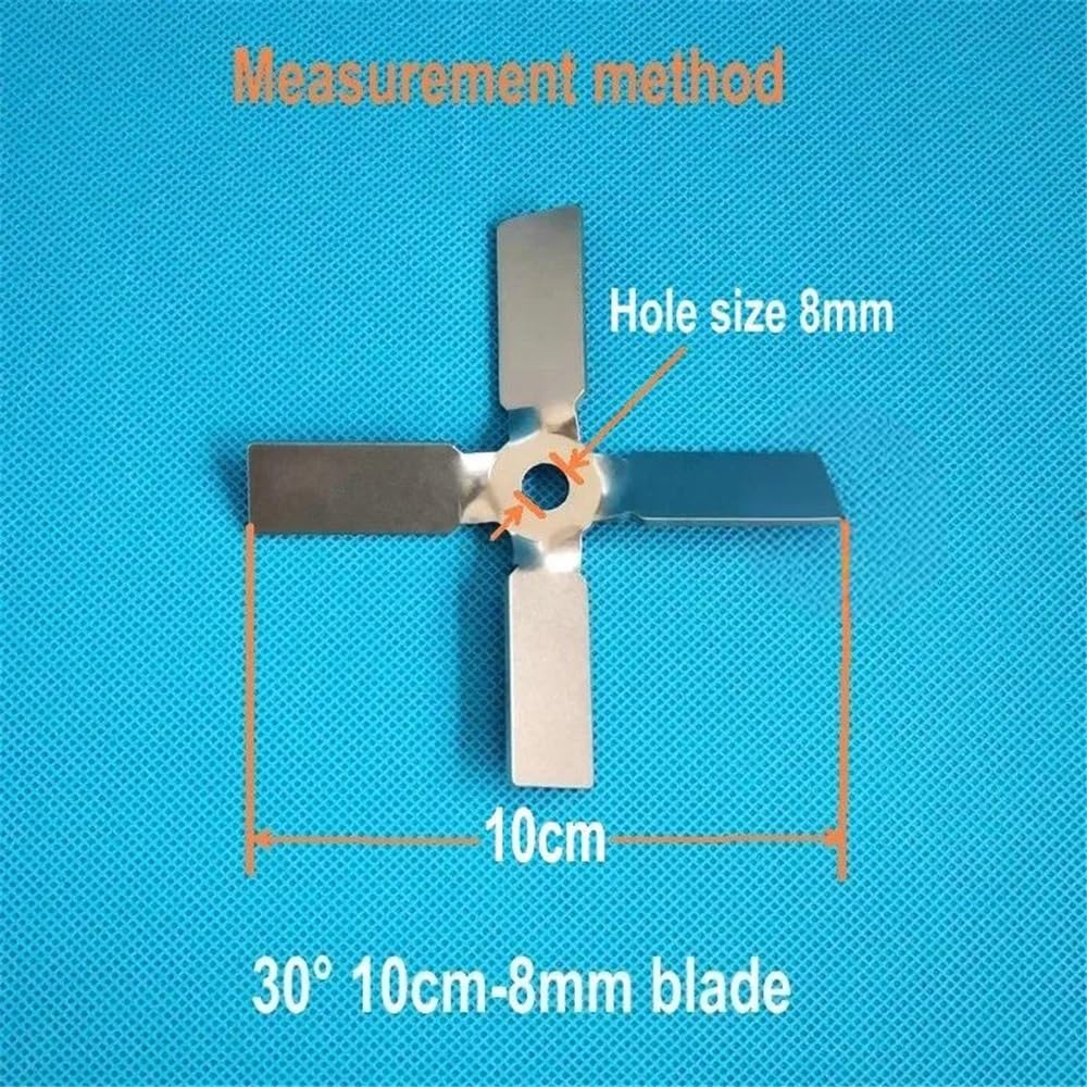 Mieszadło podwieszane, ostrze krzyżowe 4-10cm | Laboratoryjne ostrze mieszające ze stali nierdzewnej 304 do mieszania z wysokim momentem obrotowym(10cm 45degree angle)