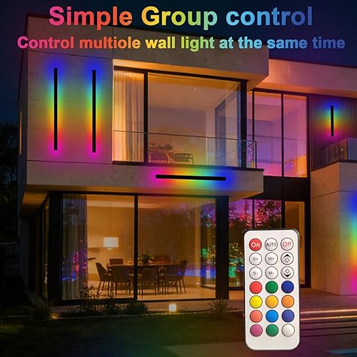 Miniatura 35 de Luz de Pared Exterior, Apliques de Pared Exteriores Modernos de 39 Pulgadas, Luces de Pared Largas Negras Impermeables con Iluminación Cálida, Luz