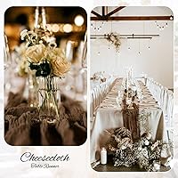 Vista 94 de Showgeous 10 Pack Baby Pink Cheesecloth Table Runner 10FT Long Semi-Sheer Gauze Table Runner Boho or Rustic Wedding Decor for Wedding Decor Arch