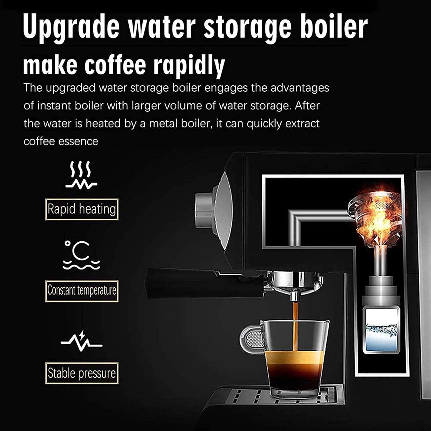 Coffee Machines 1.6L Electric Espresso Coffee Machine Coffee Grinder Traditional Pump Espresso Machine Automatic Espresso Machines, 20240312