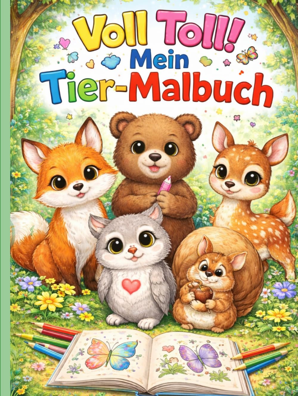 Voll Toll! Mein Tier-Malbuch: 30 süße Tiere zum Ausmalen für Kinder von 4–7 Jahren