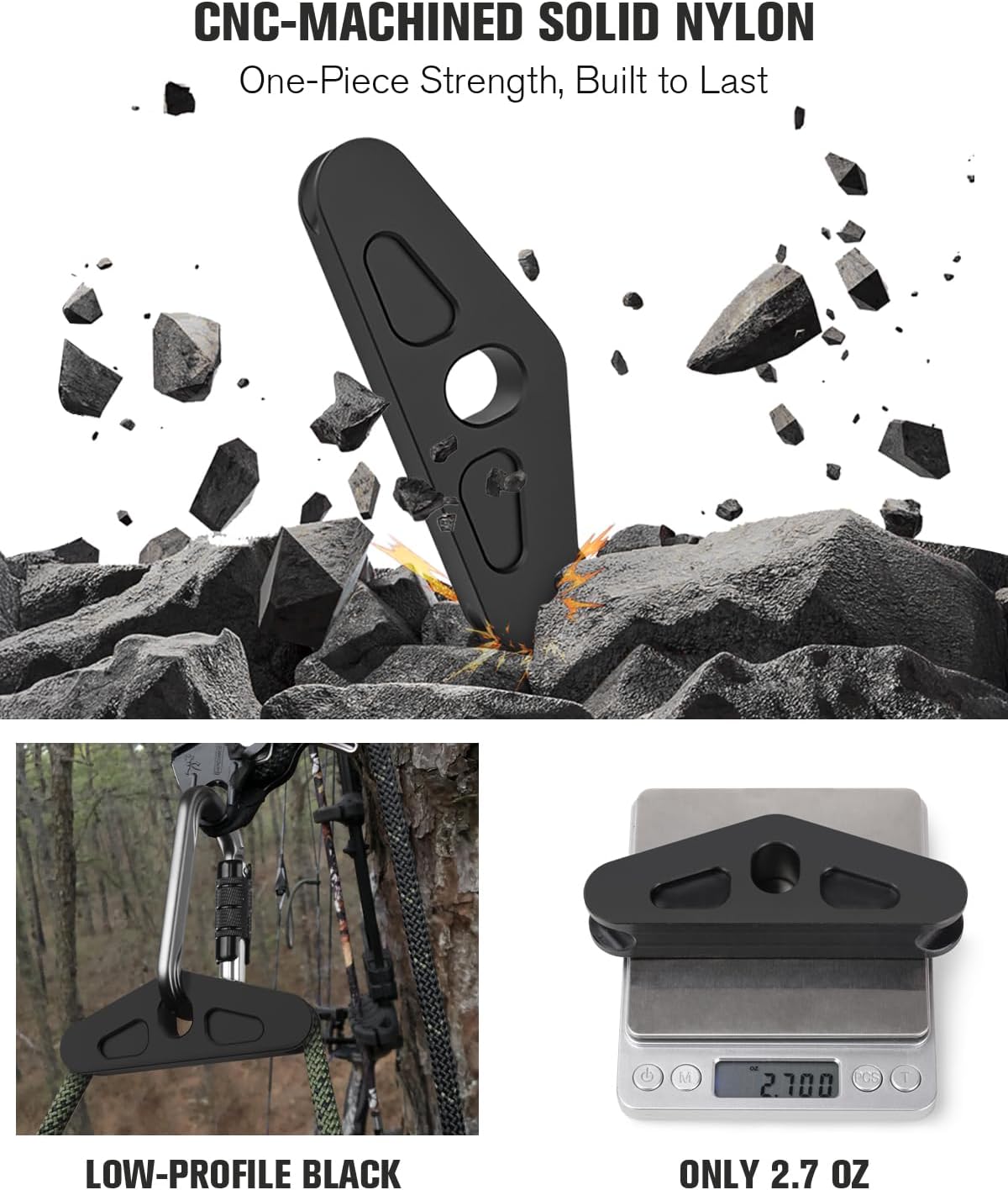 Tiga Hunting Saddle Hip Pinch Eliminator – Bridge Spreader Saddle Hunting – Tree Saddle Accessories – Saddle Bridge Spreader – CNC-Machined Nylon Hip Saver – Reduces Hip Pinch