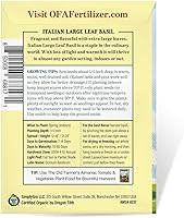 Vista 2 de The Old Farmer's Almanac Organic Basil Seeds (Italian Large Leaf) - Approx 450 Seeds - Certified Organic, Non-GMO, Open Pollinated, Heirloom