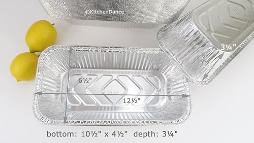 Miniatura 2 de Bandeja de pan desechable de aluminio de 5 libras o bandeja de mesa de vapor de tamaño  12 "x 6" #5200 (10)