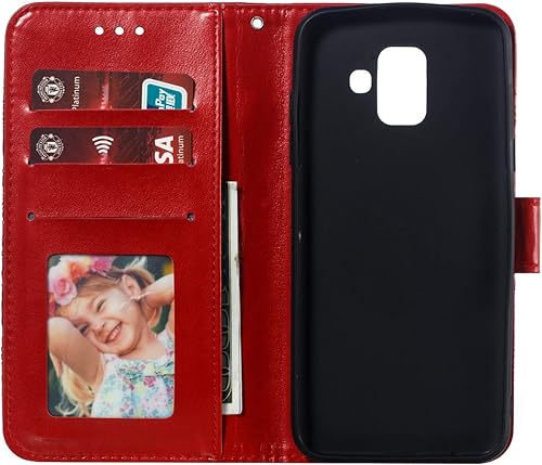 Miniatura 5 de LEECOCO - Funda para Samsung A6 2018 con diseño de mandala en relieve de lujo de piel sintética con tapa para cuaderno, cartera con soporte