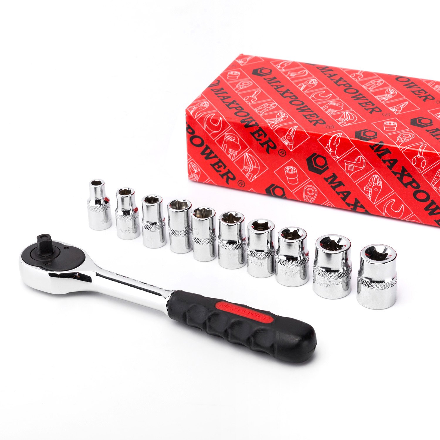 Draper 16428 72 Tooth Square Drive Reversible Soft Grip Ratchets 3/8