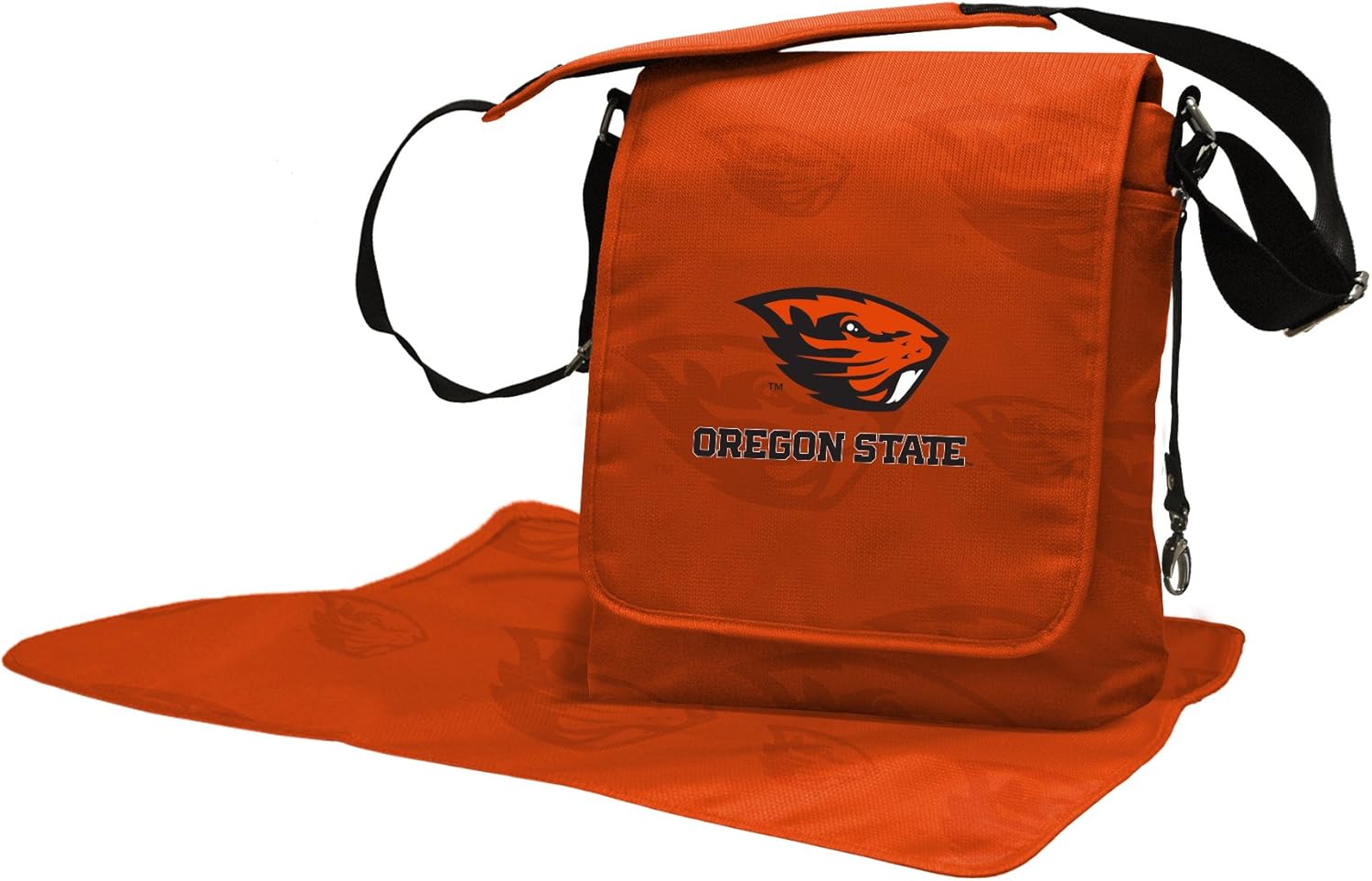 Wild Sports NCAA College Oregon State Beavers Messenger Diaper Bag, 13.25 x 12.25 x 5.75-Inch, Orange